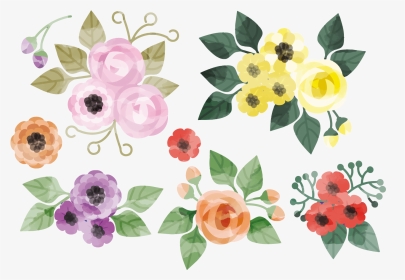 Floral Design Flower Watercolor Painting Creative Watercolor - Cute Watercolor Flowers Png, Transparent Png, Transparent PNG
