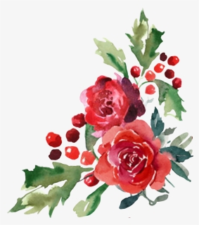 Flower Flor Flores Cornerdesign - Red Watercolor Flowers Png, Transparent Png, Transparent PNG
