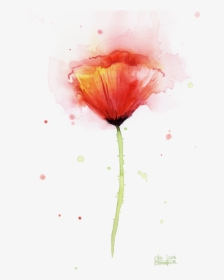 Poppy Flower Png - Abstract Flowers Water Painting, Transparent Png, Transparent PNG