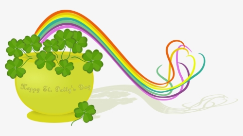 St Patrick's Day Rainbow And Pot Of Gold, HD Png Download, Transparent PNG