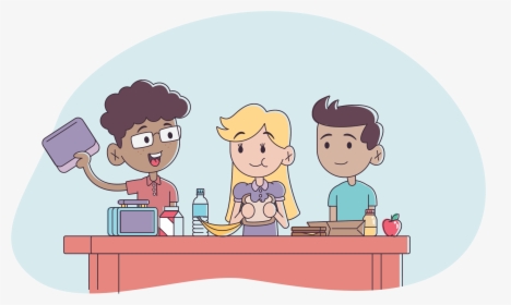 Transparent Lunch Png - Student Cartoon Have Lunch, Png Download, Transparent PNG
