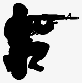 Soldiers Clipart Transparent Background - Soldier Black And White Png, Png Download, Transparent PNG
