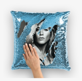 Jennifer Aniston Sequin Cushion Cover   Class - Danny Devito Sequin Pillow, HD Png Download, Transparent PNG