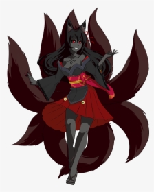 Fictional Character Mythical Creature Supernatural - Black Kitsune Anime Girl, HD Png Download, Transparent PNG