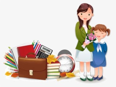 Clip Art Cartoon Pictures Of Teachers And Students - Teacher And Student Png, Transparent Png, Transparent PNG