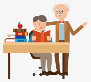 Professor And Student Cartoon , Png Download - Professor And Student Cartoon, Transparent Png, Transparent PNG