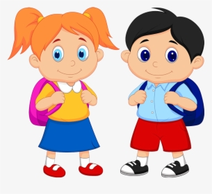 Summer Vacation Dates - Boy And Girl Cartoon, HD Png Download, Transparent PNG