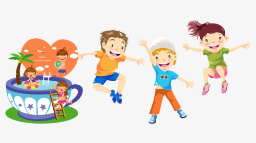 Child Play Jumping Illustration - Kids Play Png, Transparent Png, Transparent PNG