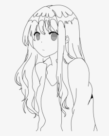 Line Art - Anime Base With Hair, HD Png Download, Transparent PNG