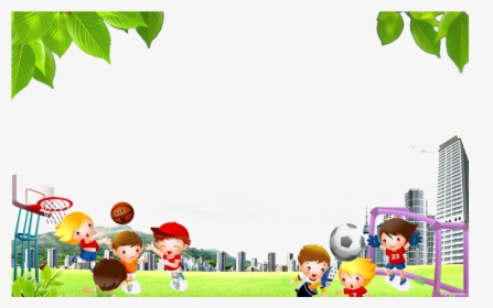 Basketball Cartoon Football Kids Free Clipart Hd Clipart - Sport Day Cartoon Border, HD Png Download, Transparent PNG