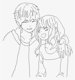 Anime Couple Base - Anime Couple Drawing Bases, HD Png Download, Transparent PNG