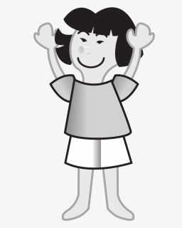 Standing Girl Clipart Black And White, HD Png Download, Transparent PNG