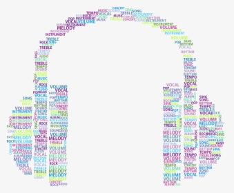 Music Headphones Word Cloud No Background Icons Png - Music With No Background, Transparent Png, Transparent PNG