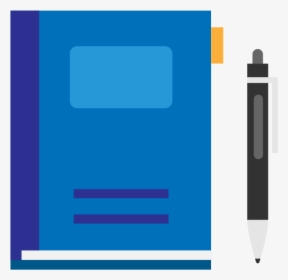 Notebook And Pen Flat Icon Vector - Pen And Notebook Vector, HD Png Download, Transparent PNG
