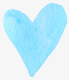 Watercolor Blue Heart Png , Png Download - Heart, Transparent Png, Transparent PNG