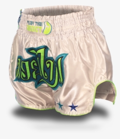 White And Neon Green Single Panel Stars Muay Thai Shorts - Underpants, HD Png Download, Transparent PNG