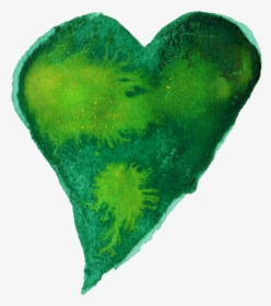 Green Water Color Heart, HD Png Download, Transparent PNG
