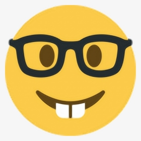 Smart Nerd Geek Dork Teeth Glasses Spectacles Emoji - Nerd Emoji Twitter, HD Png Download, Transparent PNG