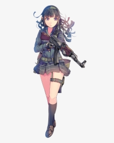 Anime Girl With Ak47 , Png Download - Girl Anime Ak, Transparent Png, Transparent PNG