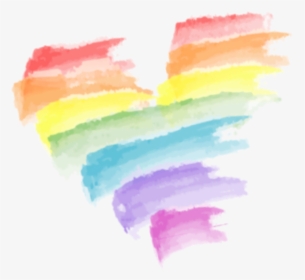 #love #heart #rainbow #watercolor #colorful #brush - Pastel Rainbow Watercolour Heart, HD Png Download, Transparent PNG
