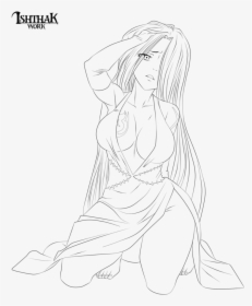 Sexy Anime Angel Lineart - Line Art, HD Png Download, Transparent PNG