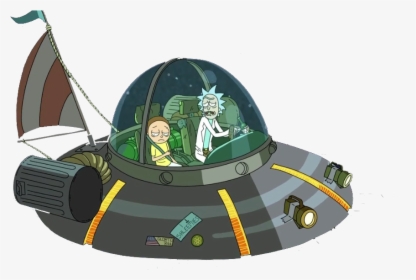 Transparent Rick And Morty Png - Rick And Morty Flying Saucer, Png Download, Transparent PNG