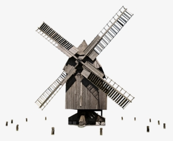 Windmill Isolated Old Turn Wind Power Mill - Old Windmill Png, Transparent Png, Transparent PNG