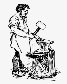 Art,monochrome Photography,artwork - Blacksmith Black And White Clipart, HD Png Download, Transparent PNG