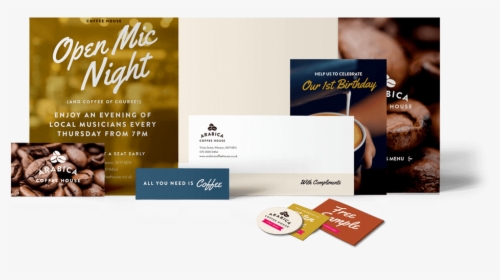 A Sample Of Print Products Including Flyers, Posters - Business Cards Flyers Posters, HD Png Download, Transparent PNG