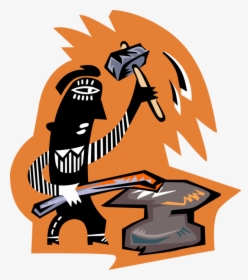 Vector Illustration Of Metalsmith Craftsman Blacksmith - Illustration, HD Png Download, Transparent PNG