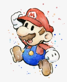 Watercolor Mario, HD Png Download, Transparent PNG