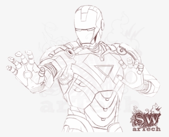 Iron Man 2d - Iron Man 2d Drawing, HD Png Download, Transparent PNG