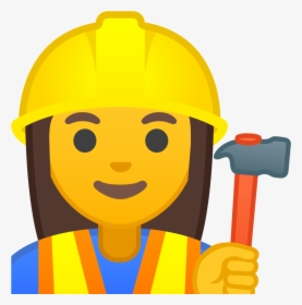 Woman Construction Worker Icon - Construction Worker Emoji, HD Png Download, Transparent PNG