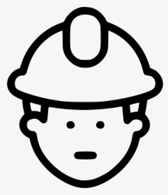Construction Worker Site Helmet Safety - Construction Worker Helmet Drawing, HD Png Download, Transparent PNG