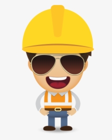 Laborer Worker Euclidean Vector Sunglasses Construction - Construction Worker Cartoon Character, HD Png Download, Transparent PNG