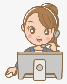 This Free Icons Png Design Of Female Call Centre Worker - Call Center Agent Clipart, Transparent Png, Transparent PNG