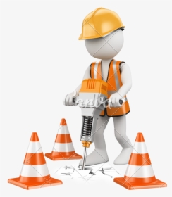 Cone Clipart Construction Worker Tool - 3d Construction Worker, HD Png Download, Transparent PNG