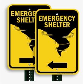 Directional Emergency Shelter Sign - Sign, HD Png Download, Transparent PNG