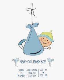 Cute Infant Shower Cuteness Vector Baby Clipart - Happy Birthday New Born Baby, HD Png Download, Transparent PNG