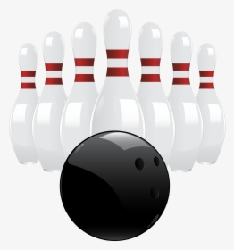 Black Bowling Ball And Pins Png Clip Art, Transparent Png, Transparent PNG
