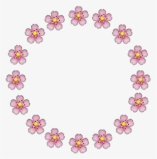 Flores Emoji Rosa Circulo Moldura Fofa - Circulos De Flores Png, Transparent Png, Transparent PNG