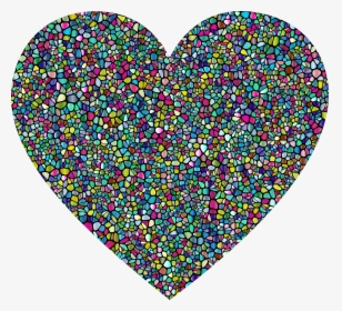 Polyprismatic Tiled Heart With Background Clip Arts - Transparent Background Glitter Heart Clipart, HD Png Download, Transparent PNG