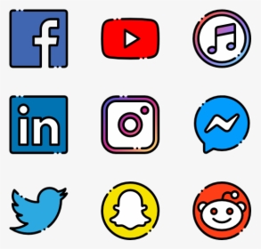 Social Media Png - Social Media Icons Straight Line Png, Transparent Png, Transparent PNG