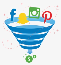 Facebook, Snapchat, Instagram, And Pinterest Icons - Funnel Of Social Media Icons, HD Png Download, Transparent PNG