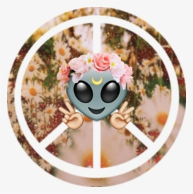 Alien, Peace, And Emoji Image - Flower Crown Alien Emoji, HD Png Download, Transparent PNG