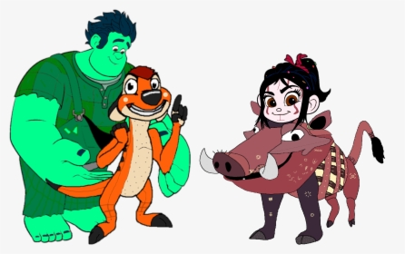Wreck-it Ralph Characters Dressed As The Lion King - Pumbaa Transparent Lion King, HD Png Download, Transparent PNG