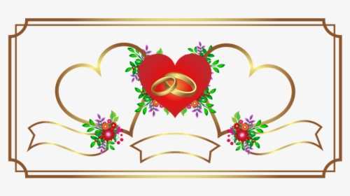 Invitation, Wedding, Heart, Gold, Congratulation - Simple Frame Design Png, Transparent Png, Transparent PNG