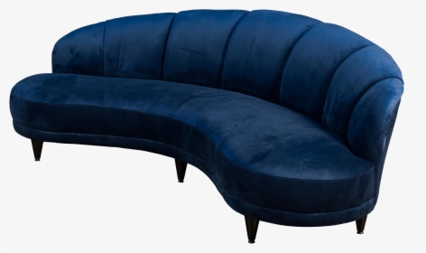 Blue Velvet Curved Sofa, HD Png Download, Transparent PNG