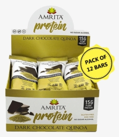 Amrita High Protein Dark Chocolate Quinoa Bars - Food, HD Png Download, Transparent PNG