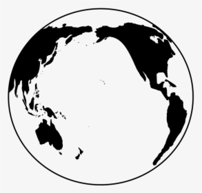 Earth, Black And White, Globe, Pacific Ocean, Global - Earth Drawing Pacific Ocean, HD Png Download, Transparent PNG